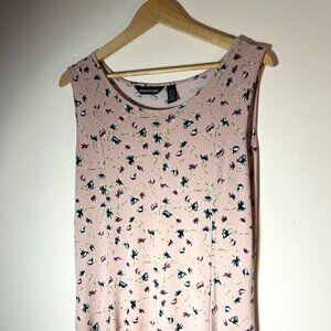 Vintage Nina Leonard Floral Maxi Dress – Pink & Blue – Size Large